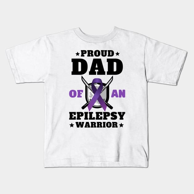 Epilepsy Warrior Dad Proud Epilepsy Awareness Month Kids T-Shirt by oneduystore